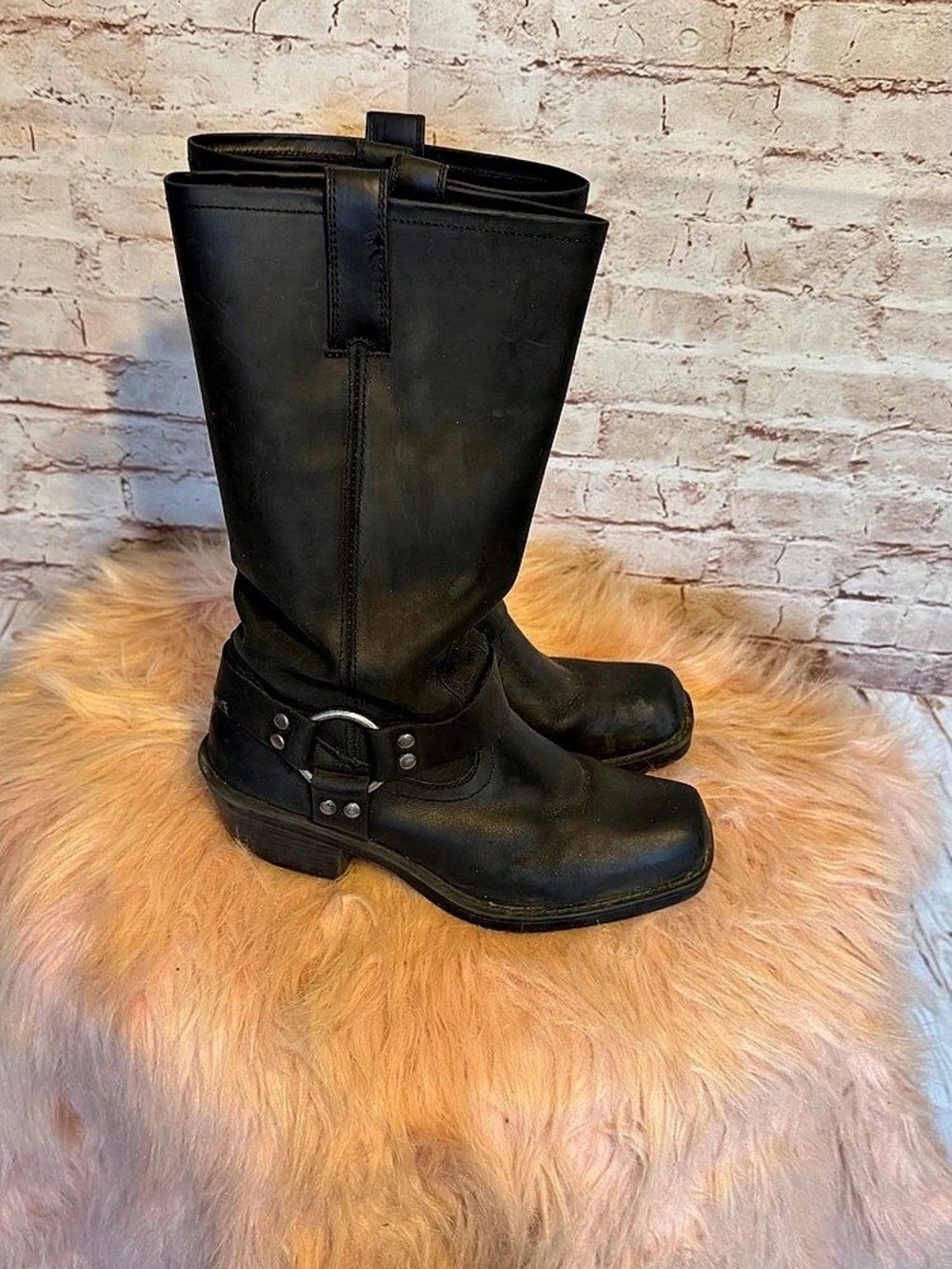 Mossimo Supply Co. black leather harness boots size 7.5